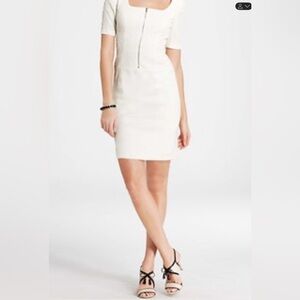 ANN TAYLOR Cream Short Sleeve Dress